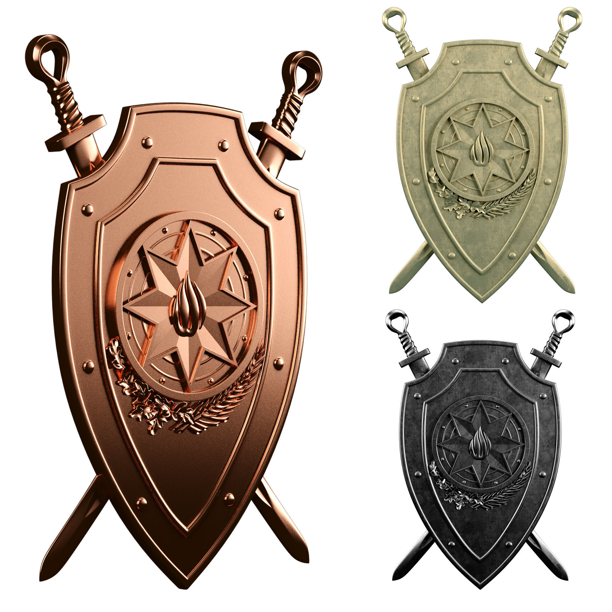 Emblem of the Ministry of Internal Affairs of Azerbaijan 3D model_1