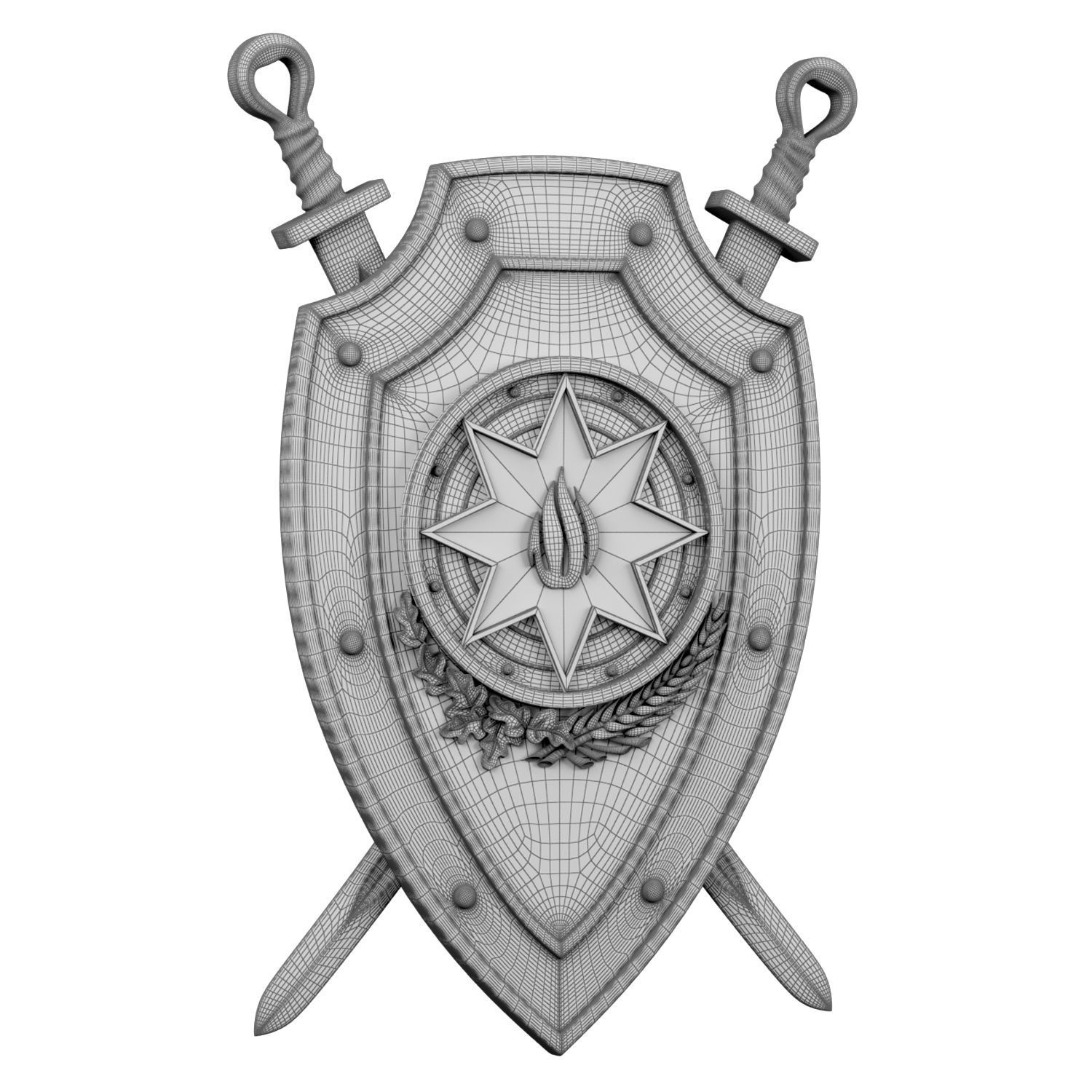 Emblem of the Ministry of Internal Affairs of Azerbaijan 3D model_3