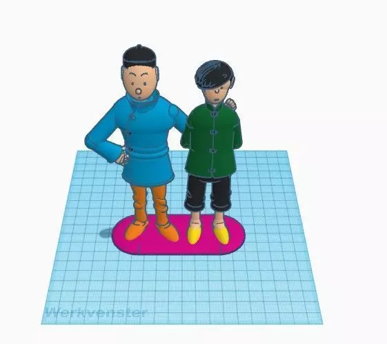 Tintin and Tchang from the Blue Lotus 3D print model