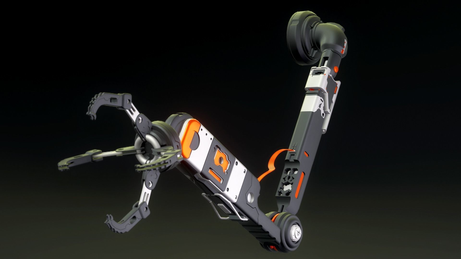 Robot arm  prosthesis manipulator 3D model_0