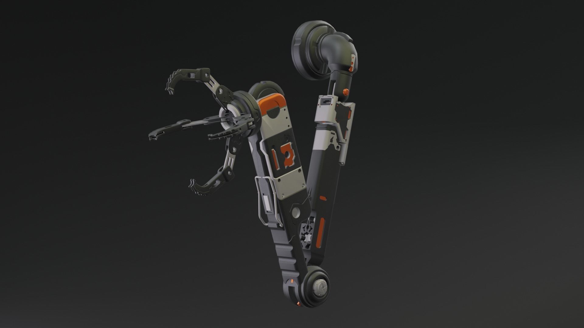 Robot arm  prosthesis manipulator 3D model_4