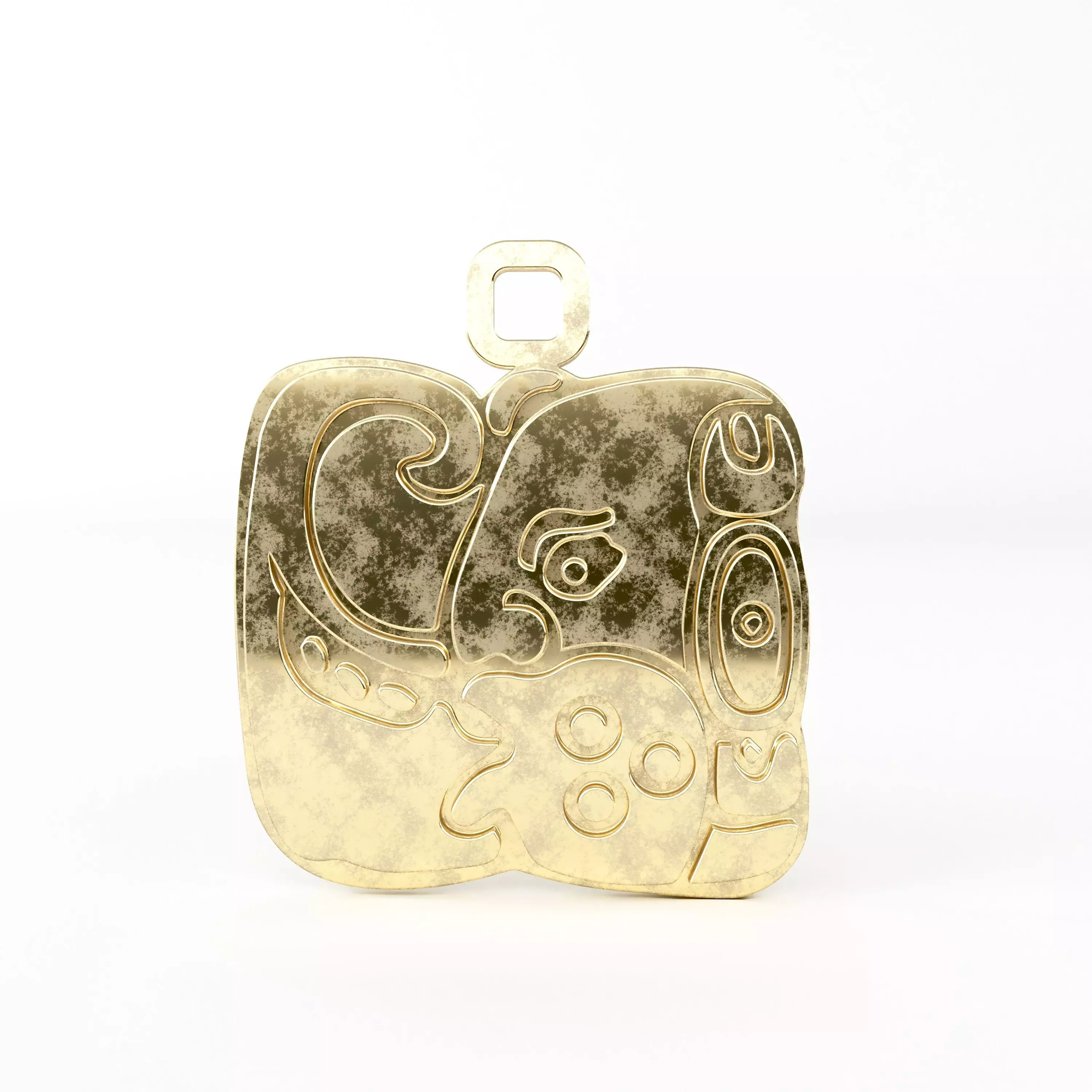Mayan pendant A1 3D print model