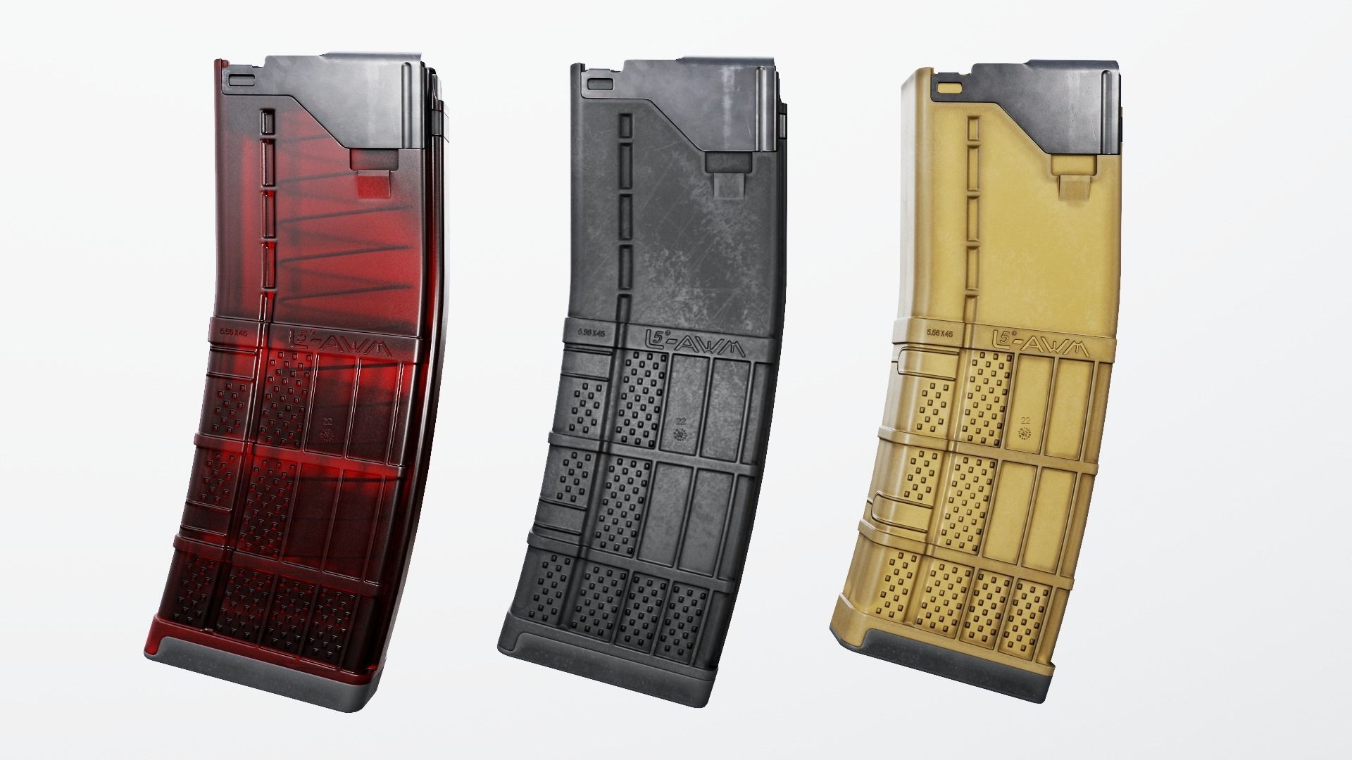 Lancer L5AWM 30 Round M4 Magazine Free low-poly 3D model_3