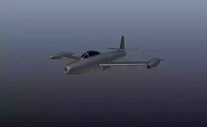 F-84G Model fighter jet flying in sky