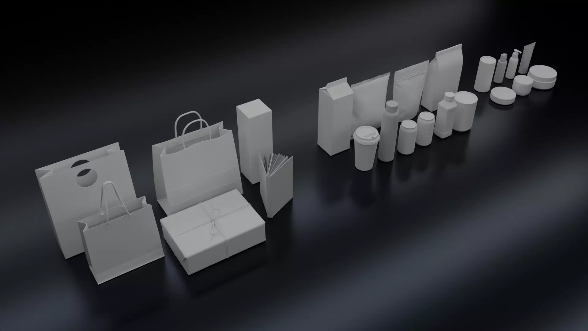 Packaging bags Cans Bottles Cosmetics   3D model_0
