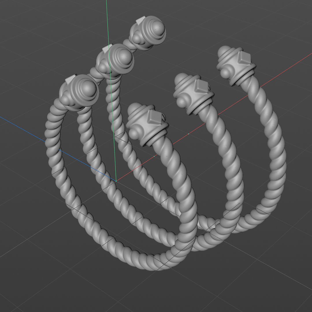 David Yurmann Inspired 2 Ring 3D print model_1