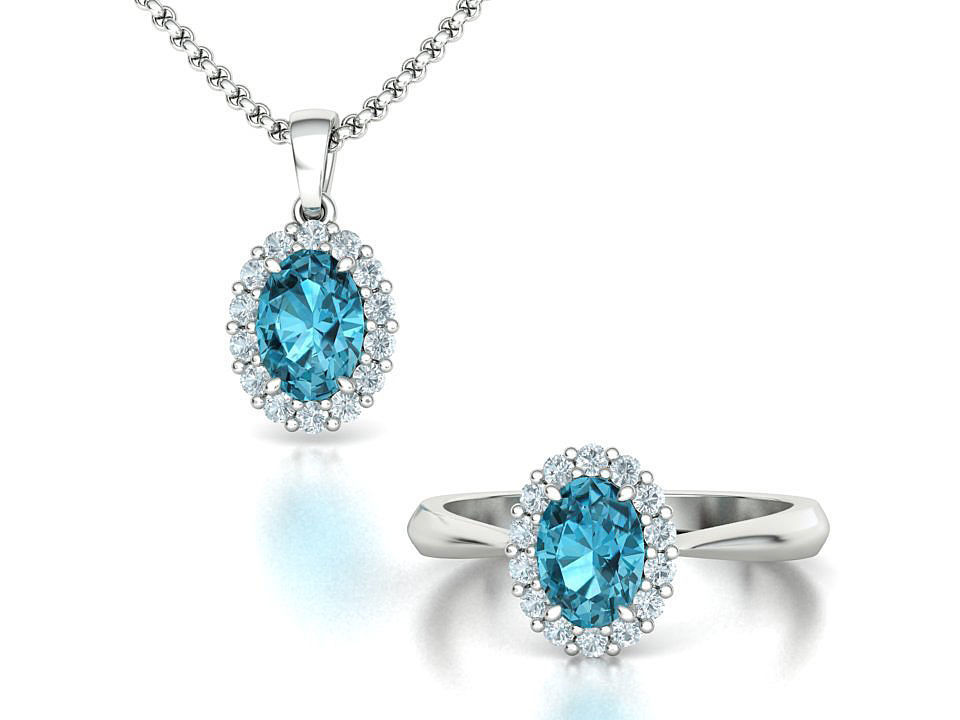 Oval Stone 7x5 Jewelry set with discount  3D Model Collection_13