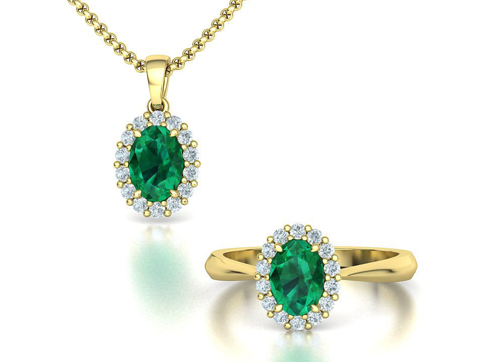 Oval Stone 7x5 Jewelry set with discount  3D Model Collection_14