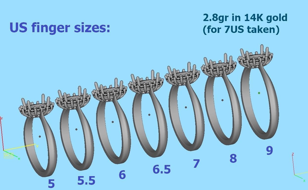 Oval Stone 7x5 Jewelry set with discount  3D Model Collection_29