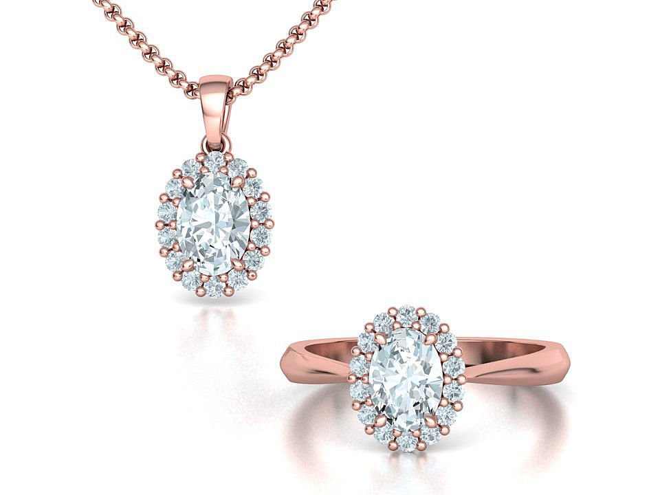 Oval Stone 7x5 Jewelry set with discount  3D Model Collection_16