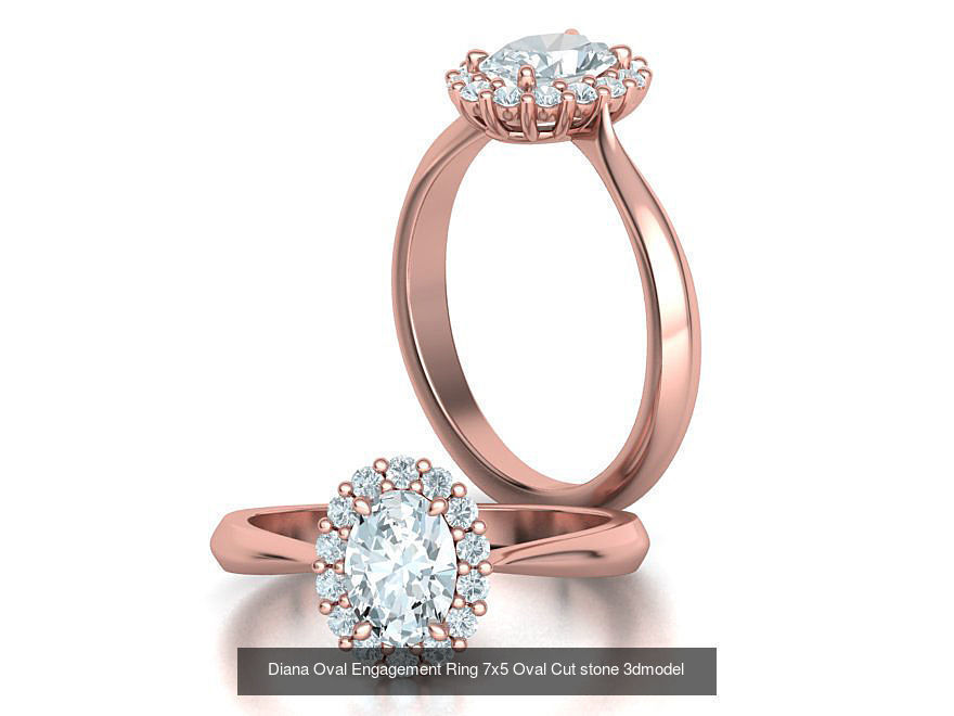 Oval Stone 7x5 Jewelry set with discount  3D Model Collection_2