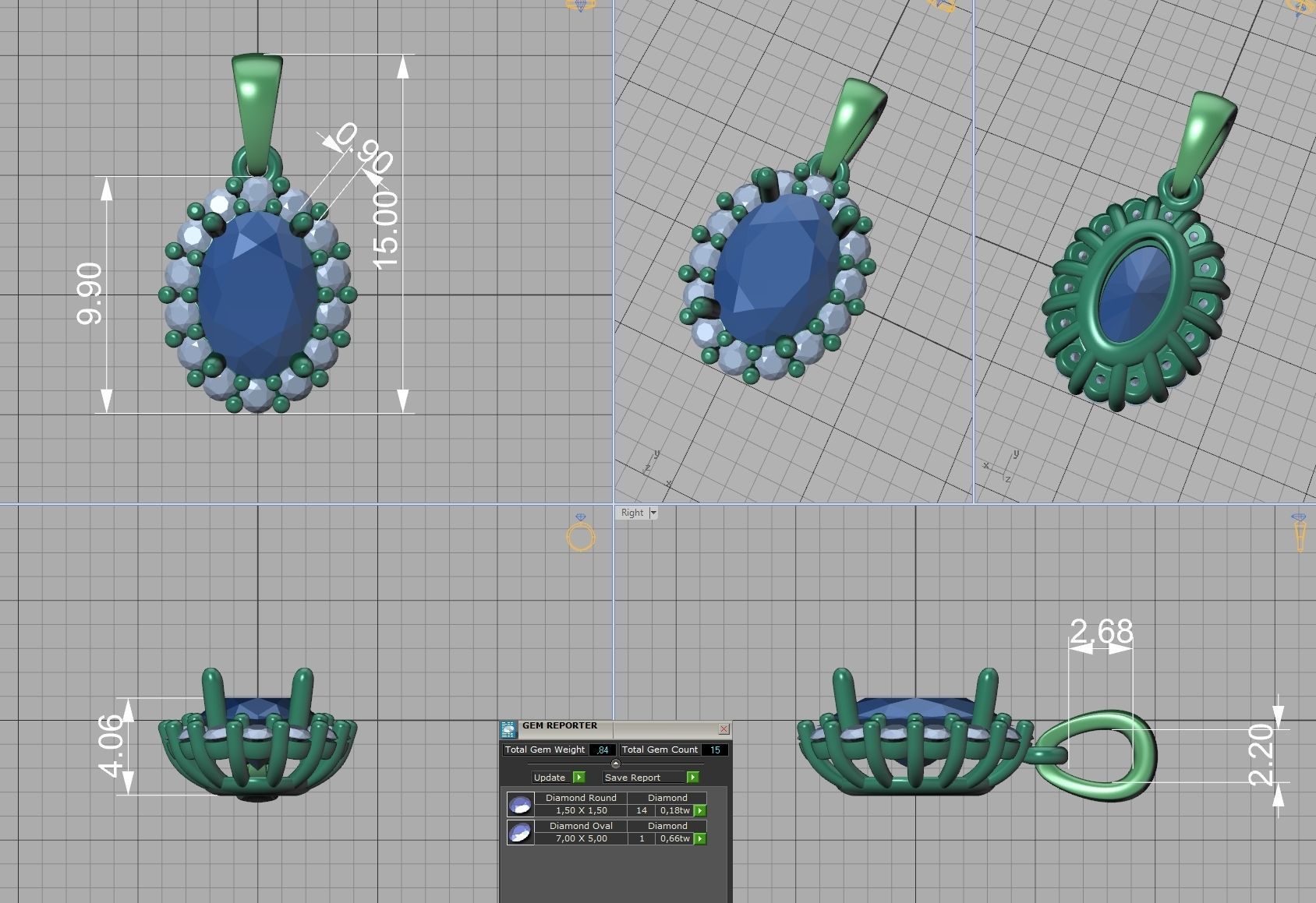 Oval Stone 7x5 Jewelry set with discount  3D Model Collection_18