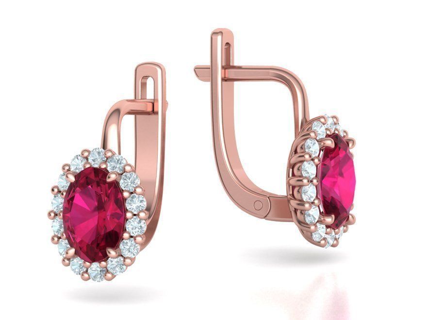 Oval Stone 7x5 Jewelry set with discount  3D Model Collection_8