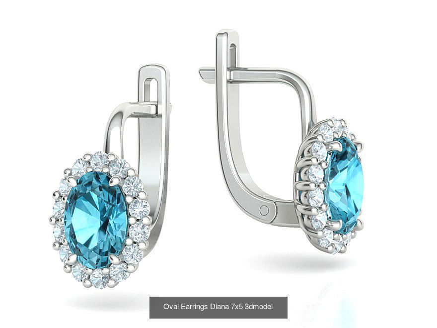 Oval Stone 7x5 Jewelry set with discount  3D Model Collection_1