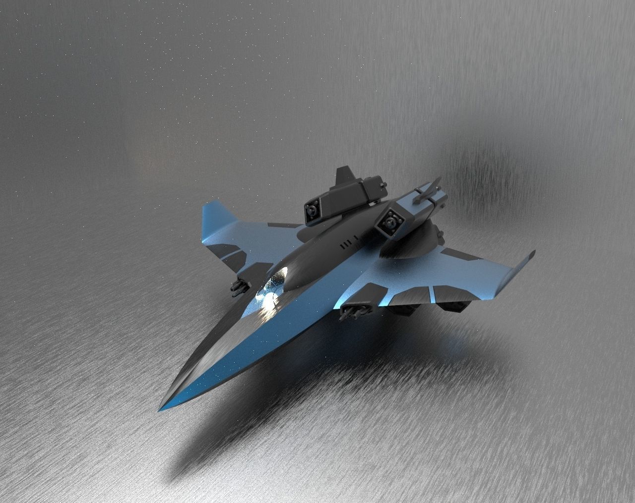 Sci fi Aircraft Low-poly 3D model_3