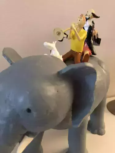 Tintin on Elephant