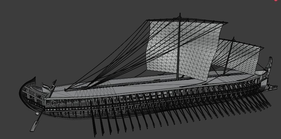 Triremes ancient ship 3D model_13