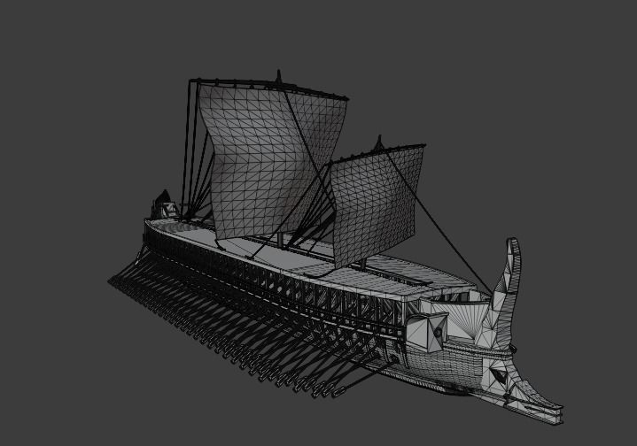 Triremes ancient ship 3D model_14