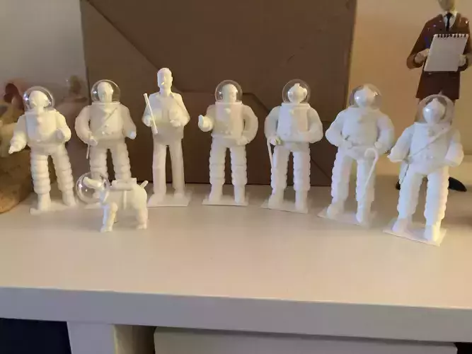 Tintin and crew in spacesuit 3D print model