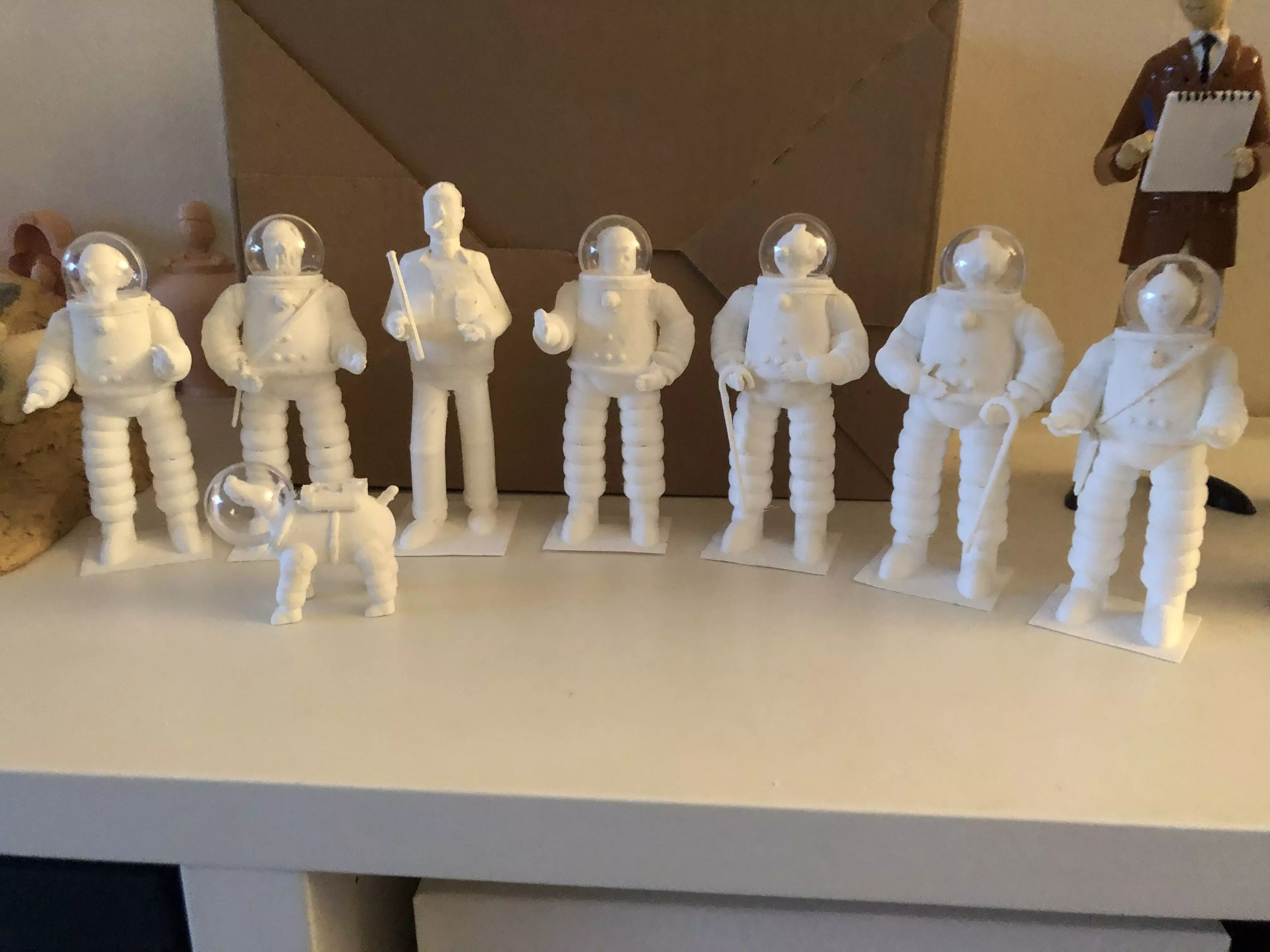 Tintin and crew in spacesuit 3D print model_0