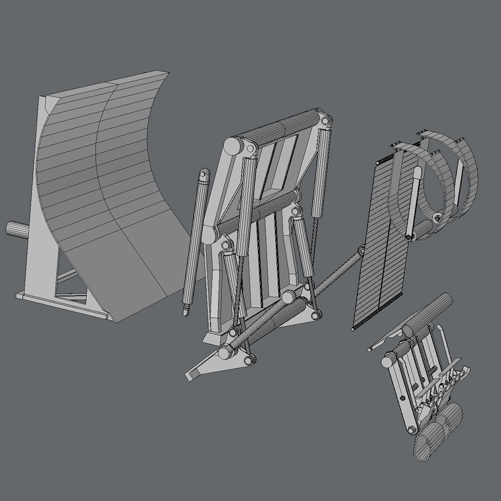 Mercedes Actros Garbage Truck with mechanisms 3D model_7
