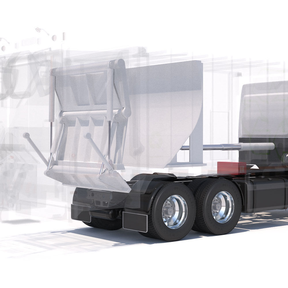 Mercedes Actros Garbage Truck with mechanisms 3D model_13