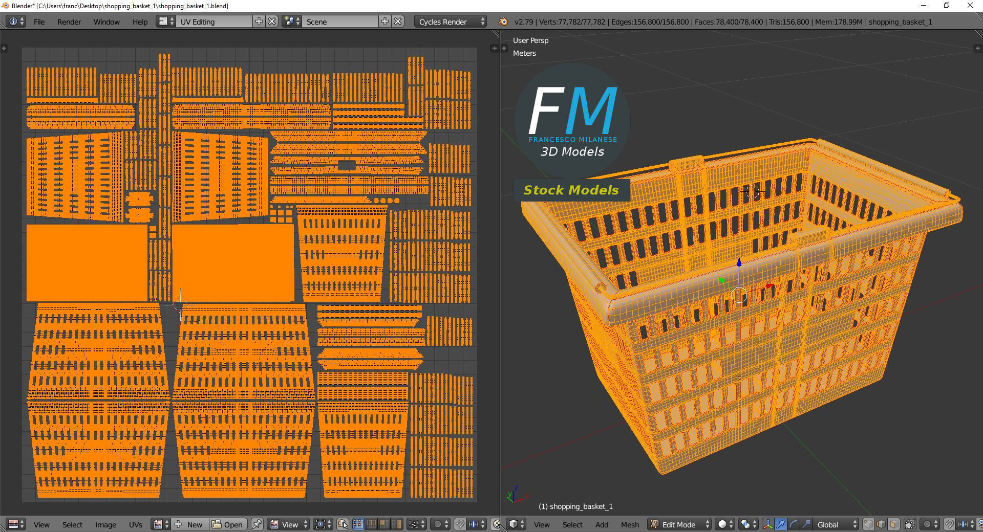 Shopping basket 1 3D model_10