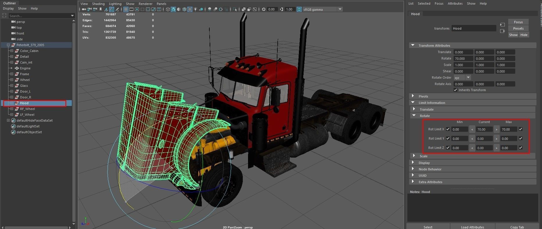 Truck 379 with interior  3D model_12