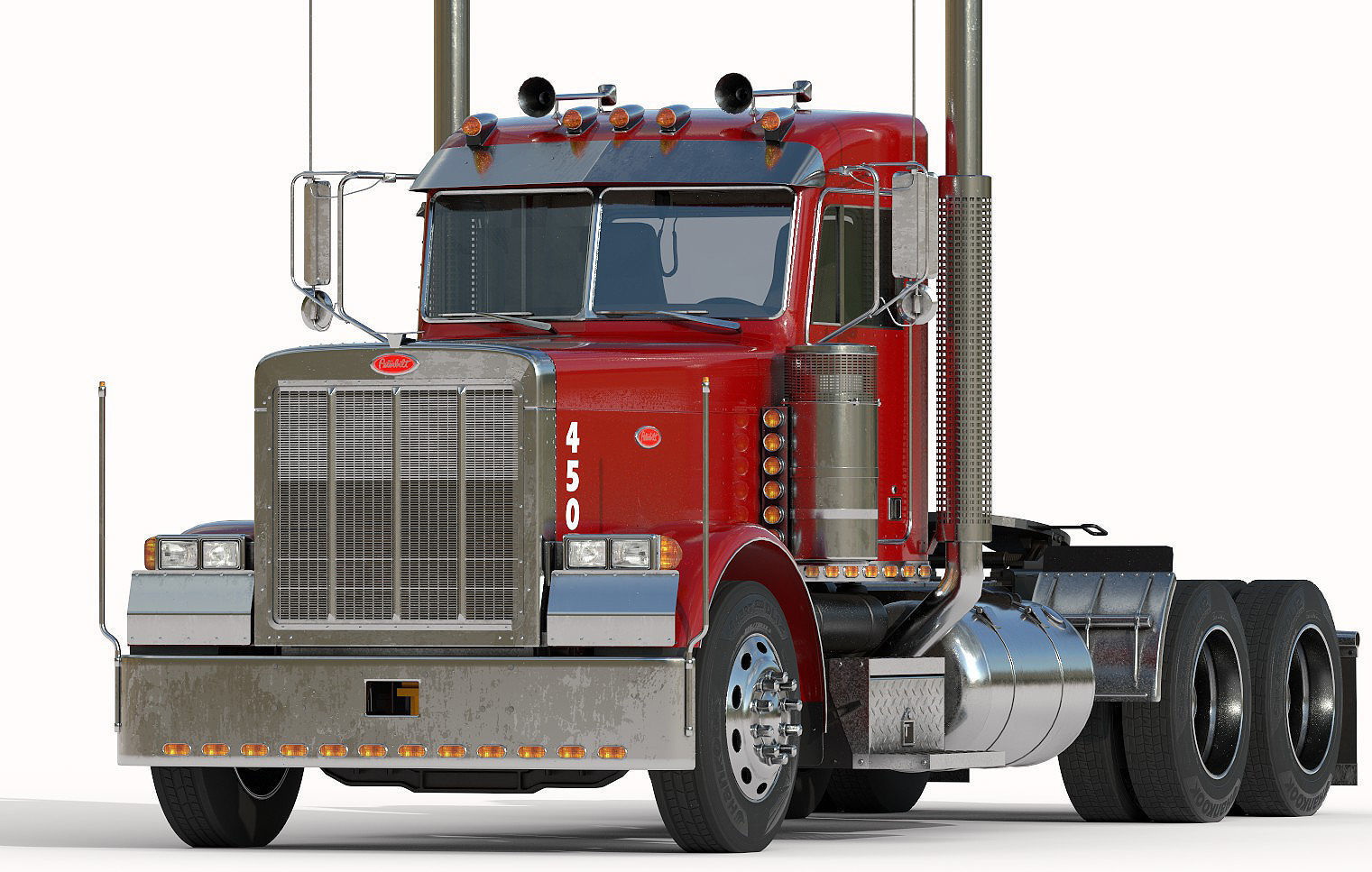 Truck 379 with interior  3D model_6