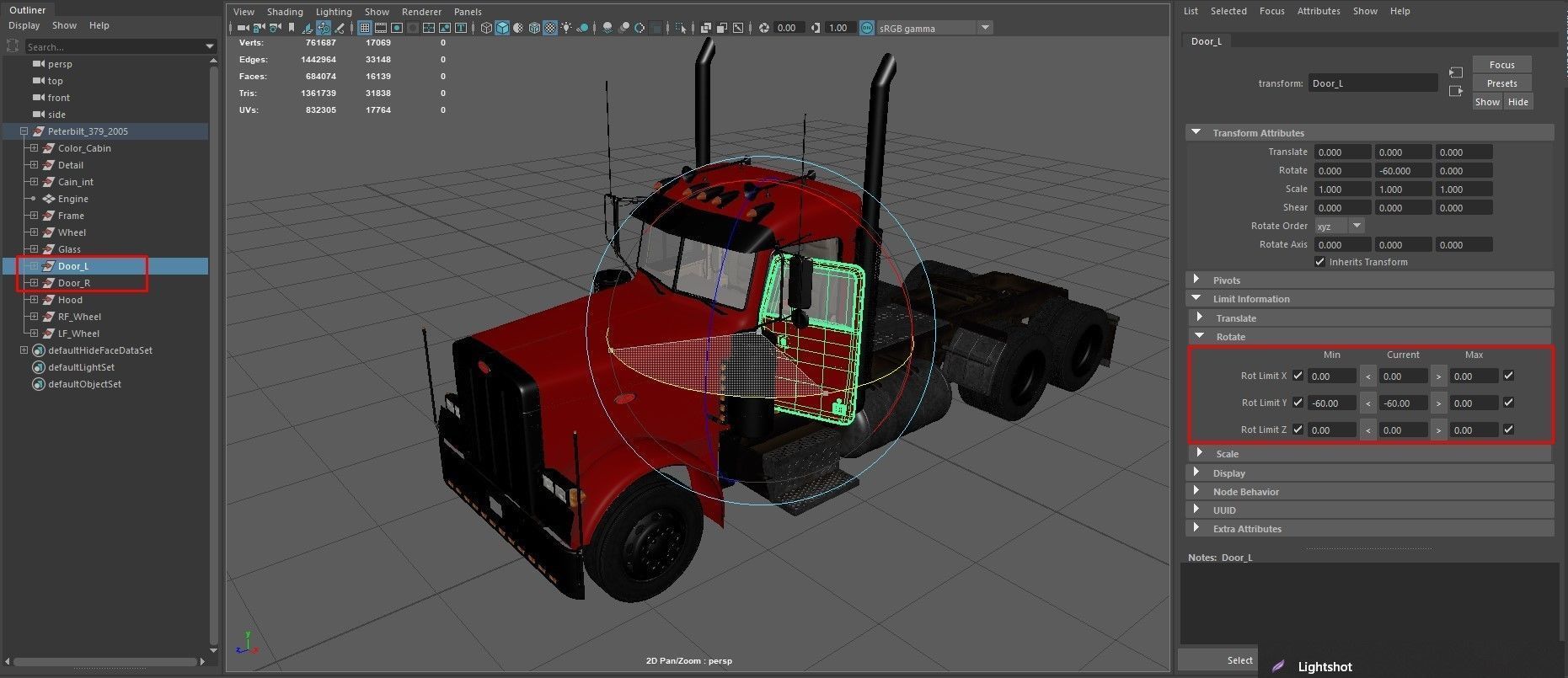 Truck 379 with interior  3D model_13