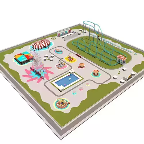 Amusement Park Equipment Full pack 3D model