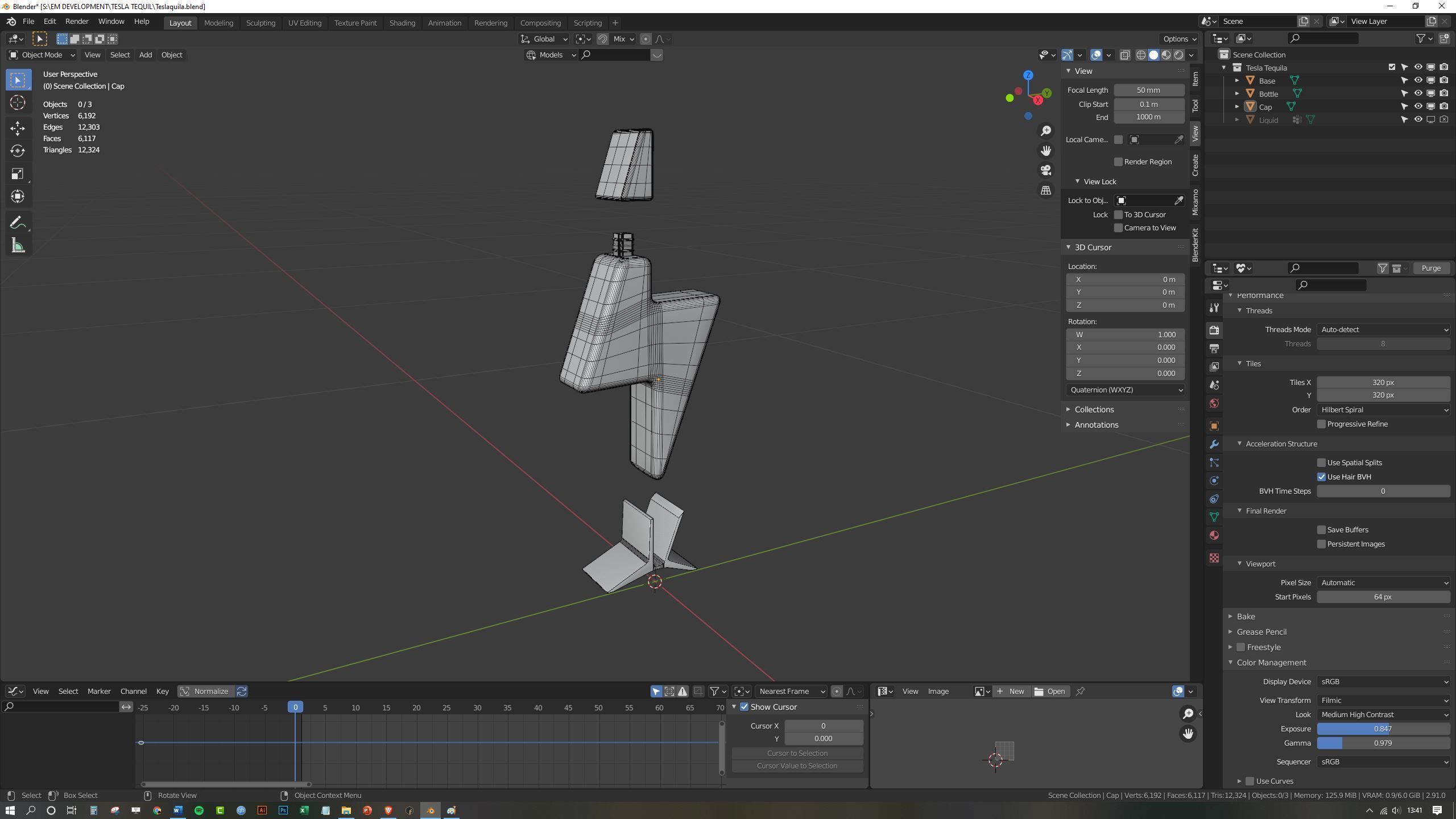 Tesla Tequila - 2020 Teslaquila bottle Low-poly 3D model_6