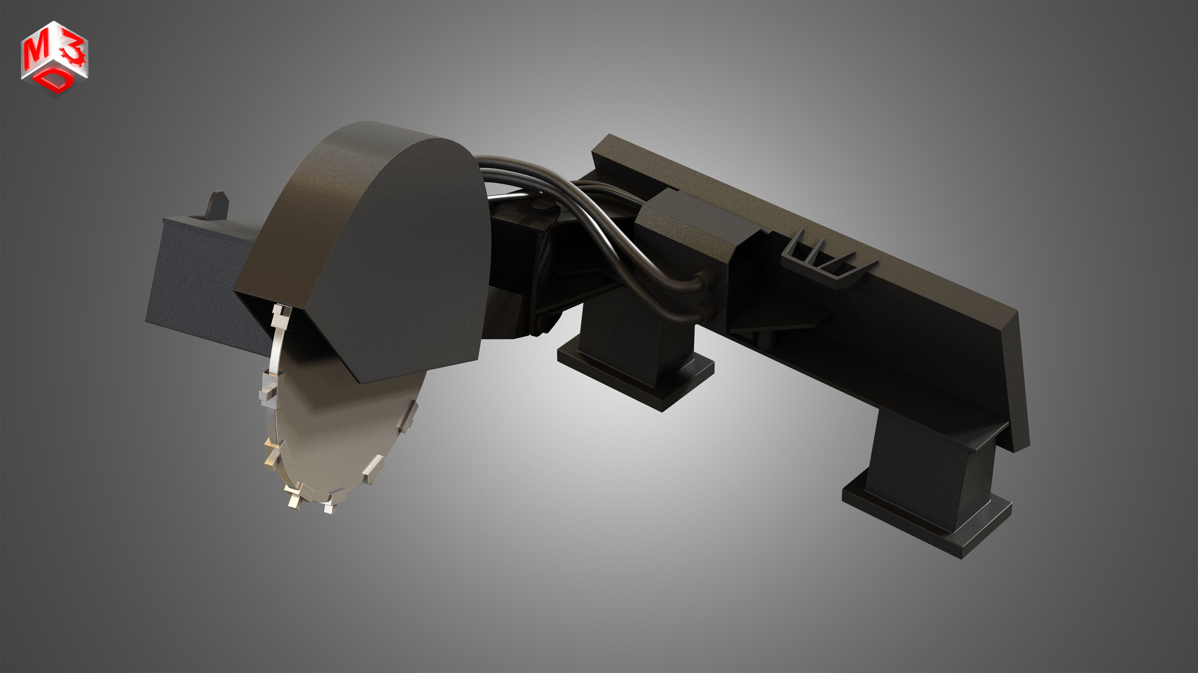 Stump Cutter - Spare Part for JCB Skid Steer Loader 3D model_2