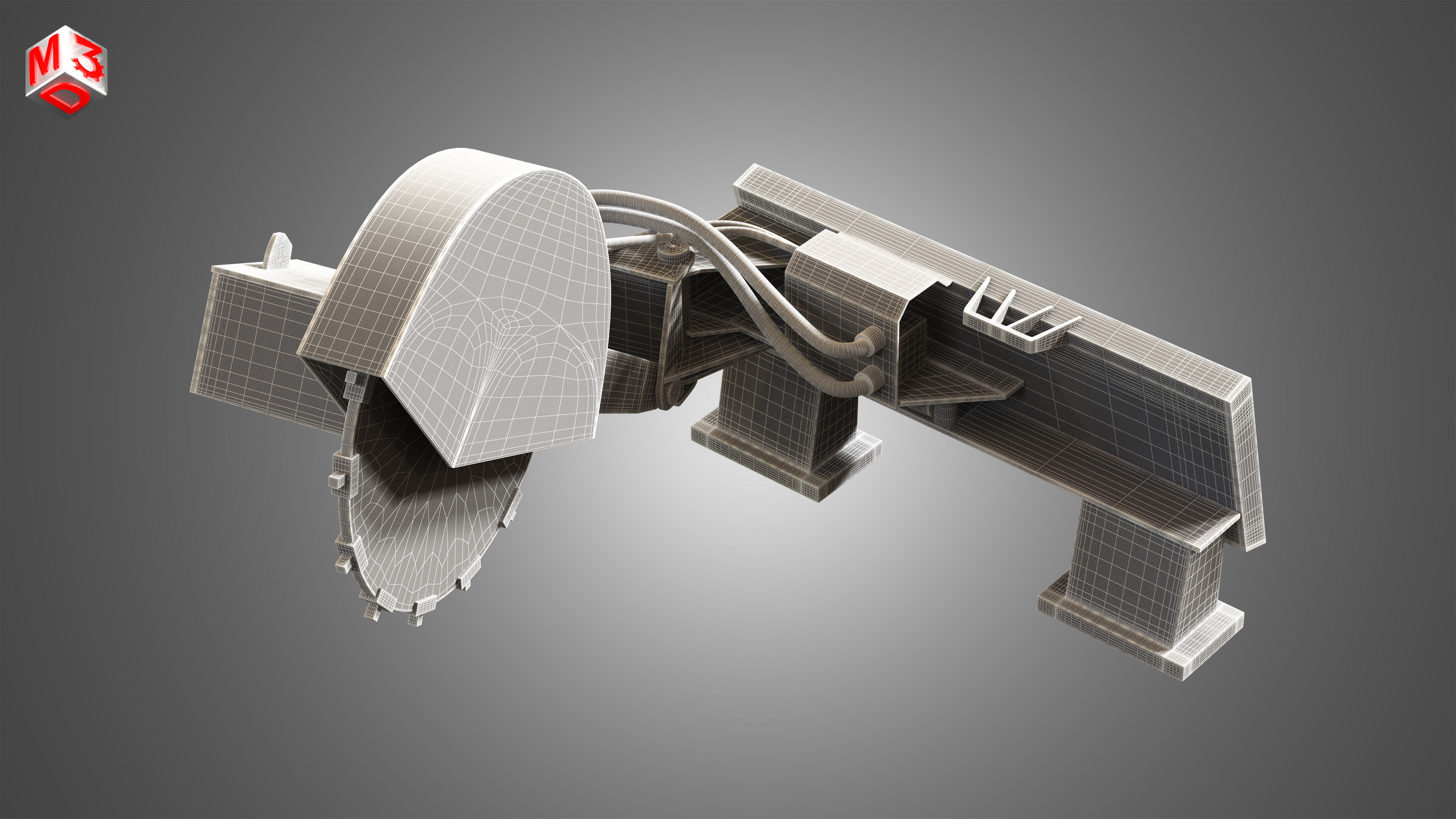 Stump Cutter - Spare Part for JCB Skid Steer Loader 3D model_4