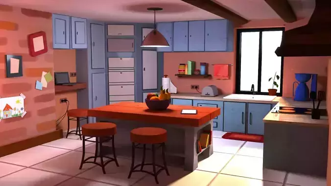 kitchen in computer game