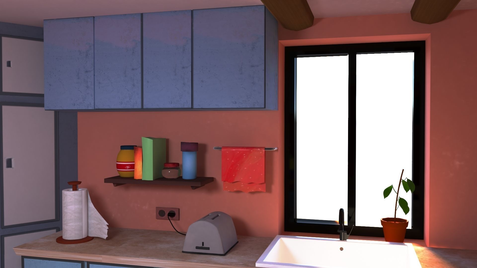 kitchen in computer game 3D model_3