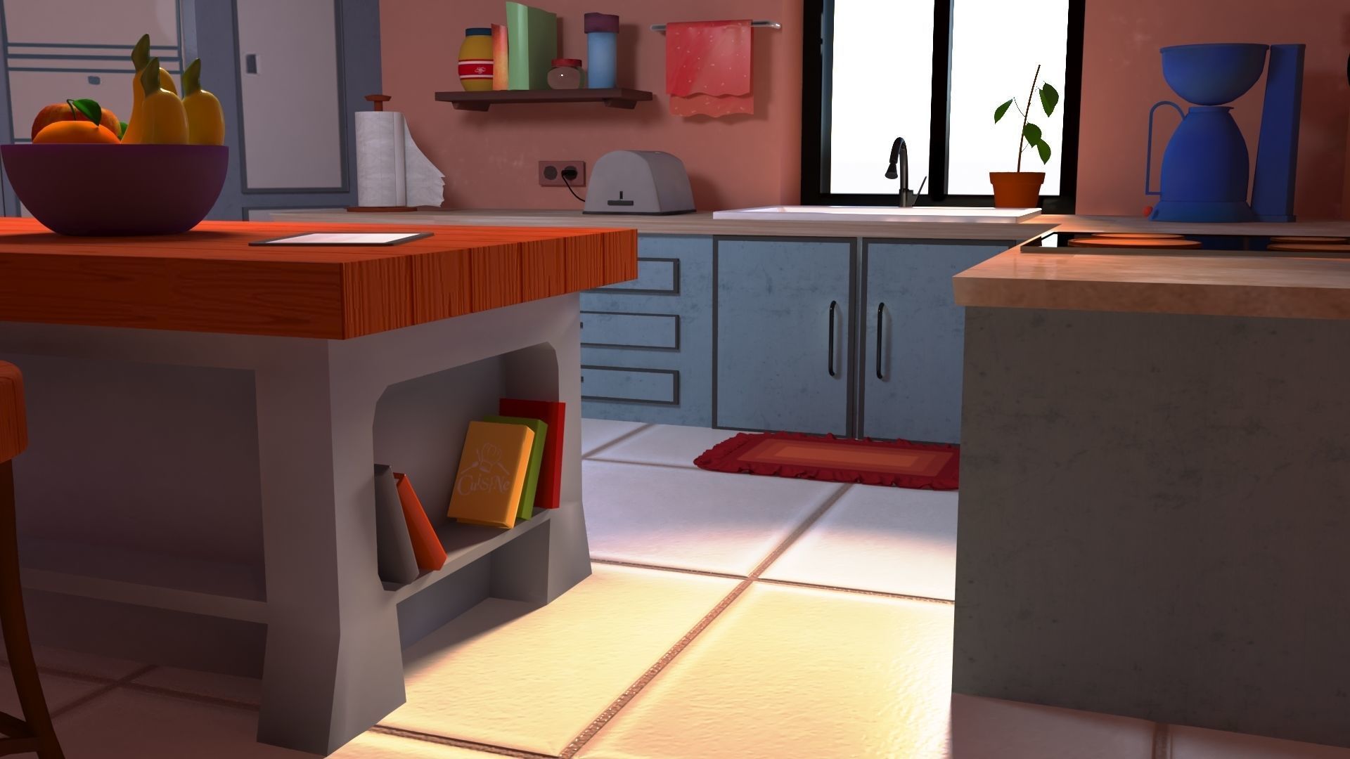 kitchen in computer game 3D model_2