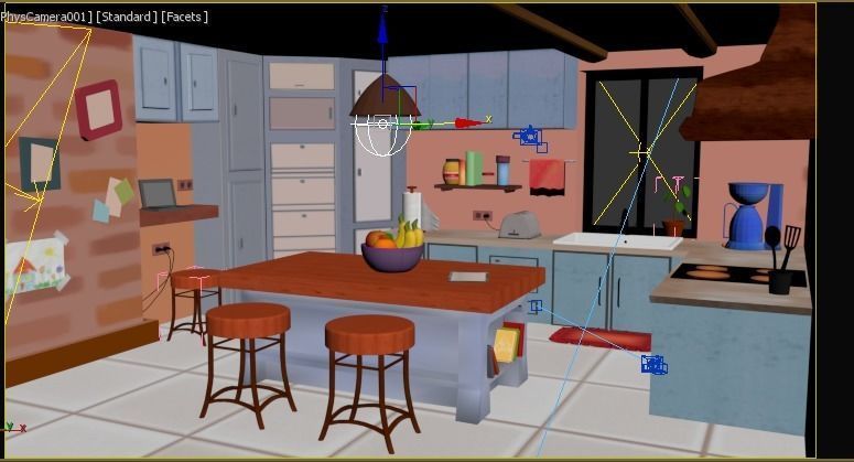 kitchen in computer game 3D model_6