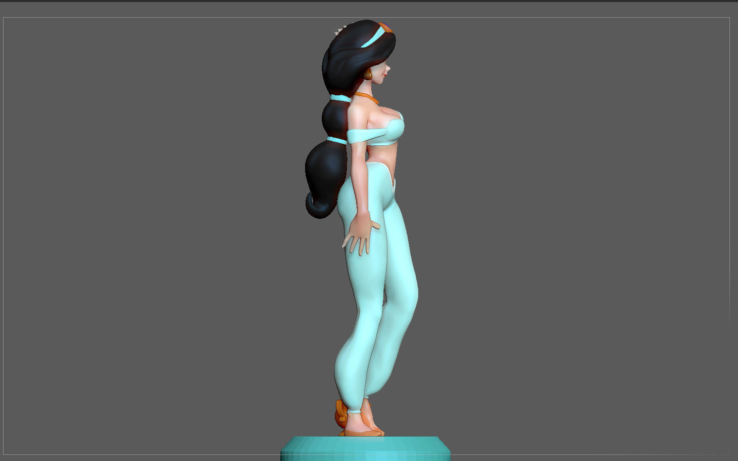 JASMINE PRINCESS STATUE ALADDIN  DISNEY ANIMATION CHARACTER GIRL 3D print model_7