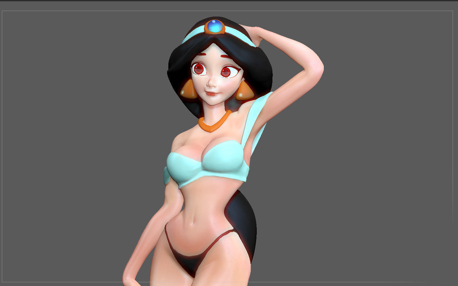 JASMINE PRINCESS STATUE ALADDIN  DISNEY ANIMATION CHARACTER GIRL 3D print model_10