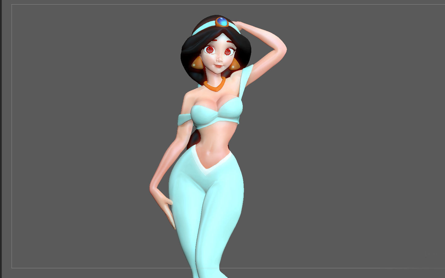 JASMINE PRINCESS STATUE ALADDIN  DISNEY ANIMATION CHARACTER GIRL 3D print model_1