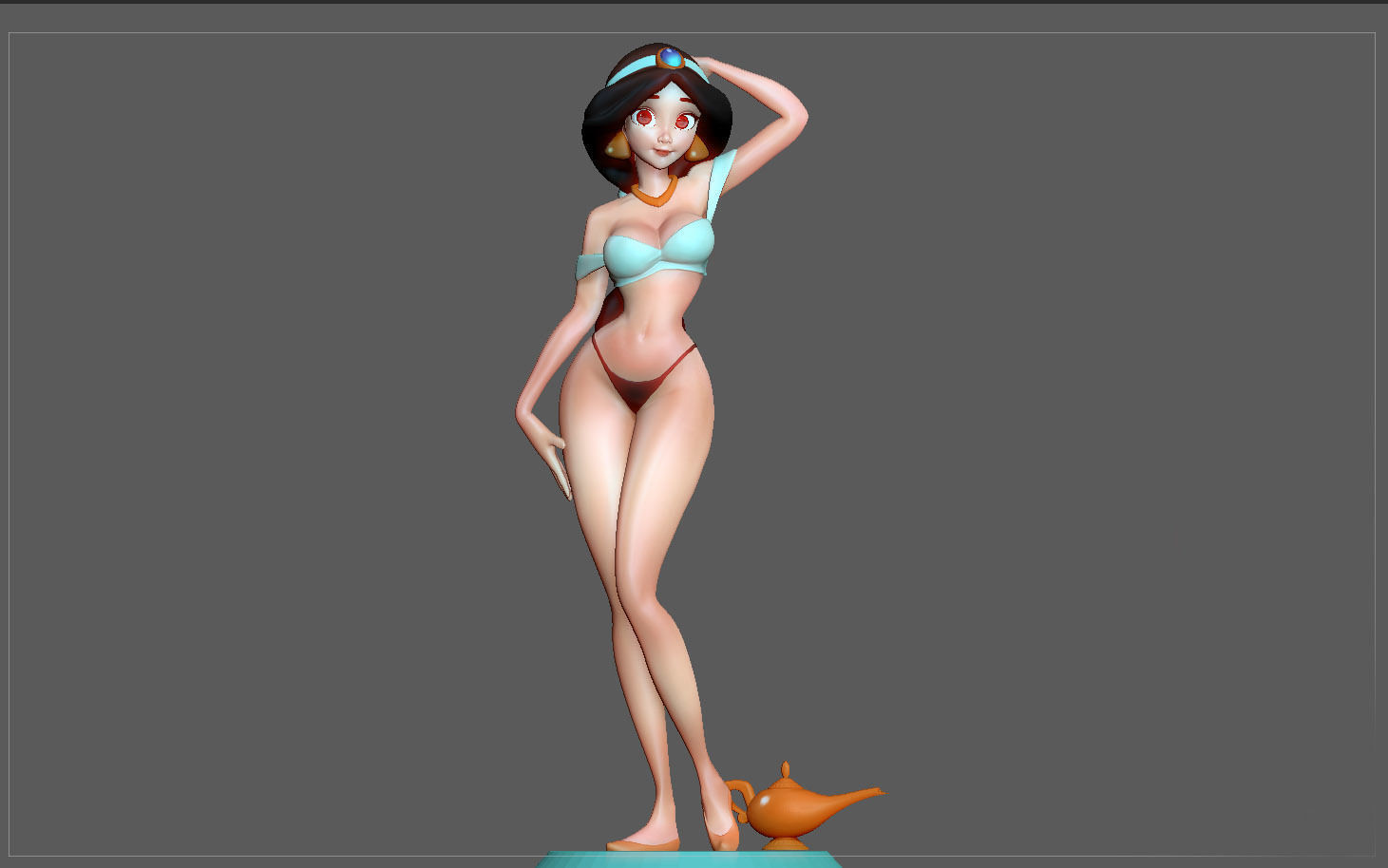 JASMINE PRINCESS STATUE ALADDIN  DISNEY ANIMATION CHARACTER GIRL 3D print model_8