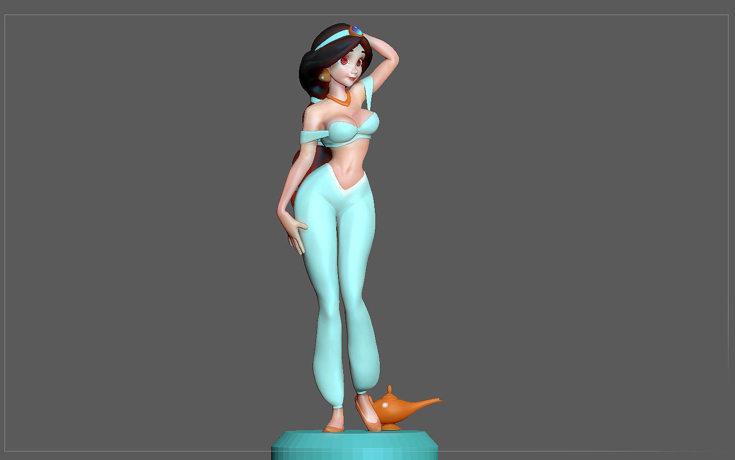 JASMINE PRINCESS STATUE ALADDIN  DISNEY ANIMATION CHARACTER GIRL 3D print model_5