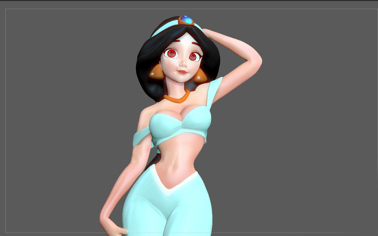 JASMINE PRINCESS STATUE ALADDIN  DISNEY ANIMATION CHARACTER GIRL 3D print model_3