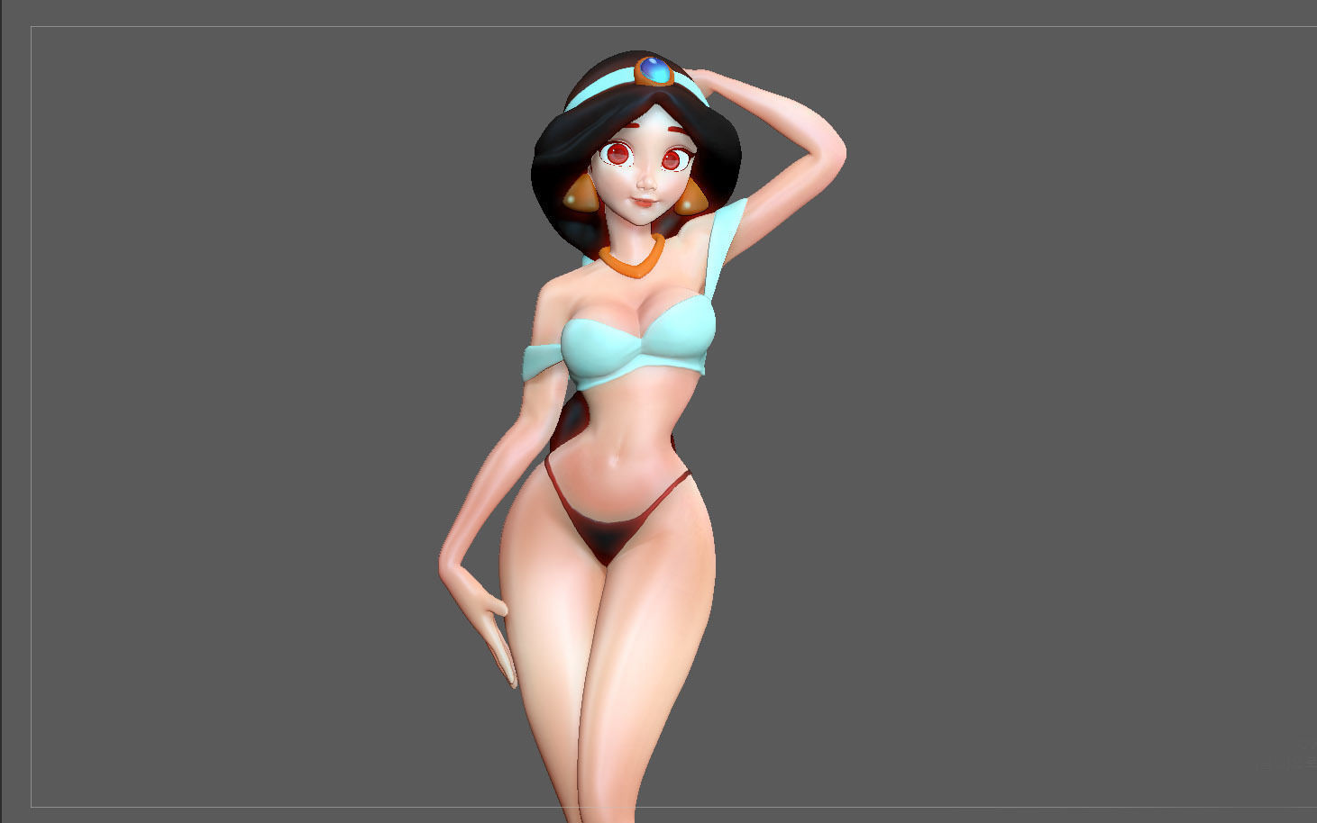 JASMINE PRINCESS STATUE ALADDIN  DISNEY ANIMATION CHARACTER GIRL 3D print model_9