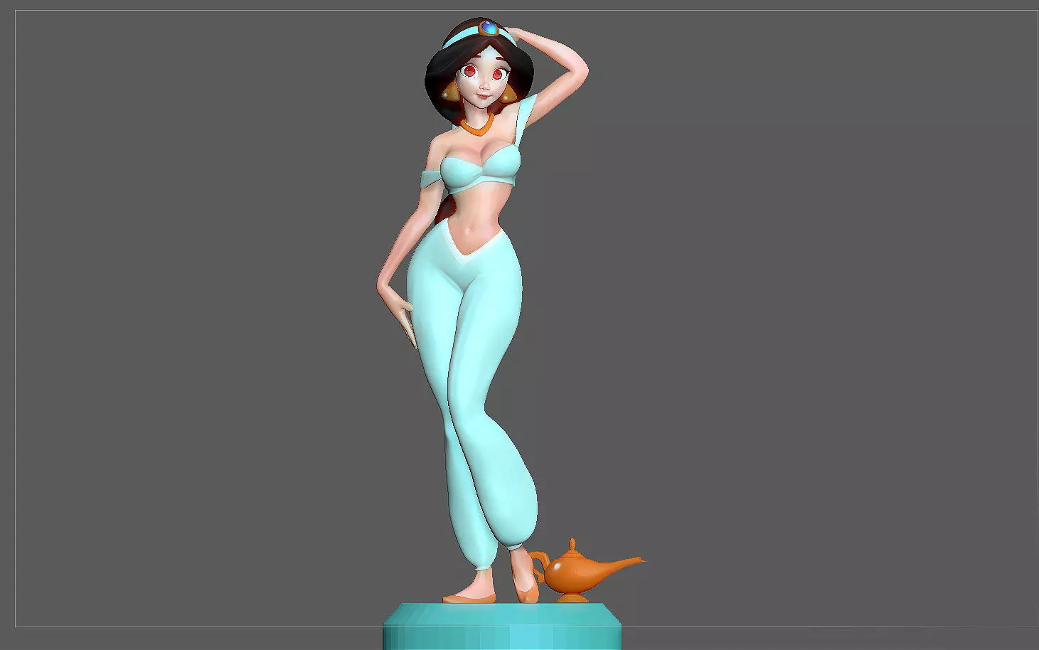JASMINE PRINCESS STATUE ALADDIN  DISNEY ANIMATION CHARACTER GIRL 3D print model_0