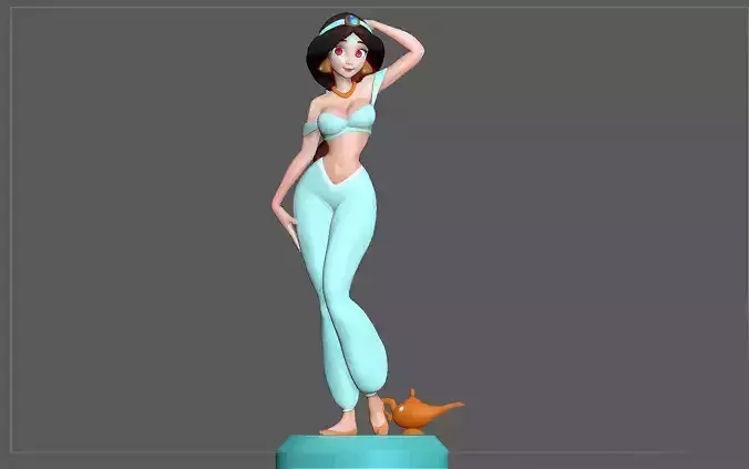 JASMINE PRINCESS STATUE ALADDIN  DISNEY ANIMATION CHARACTER GIRL 3D print model