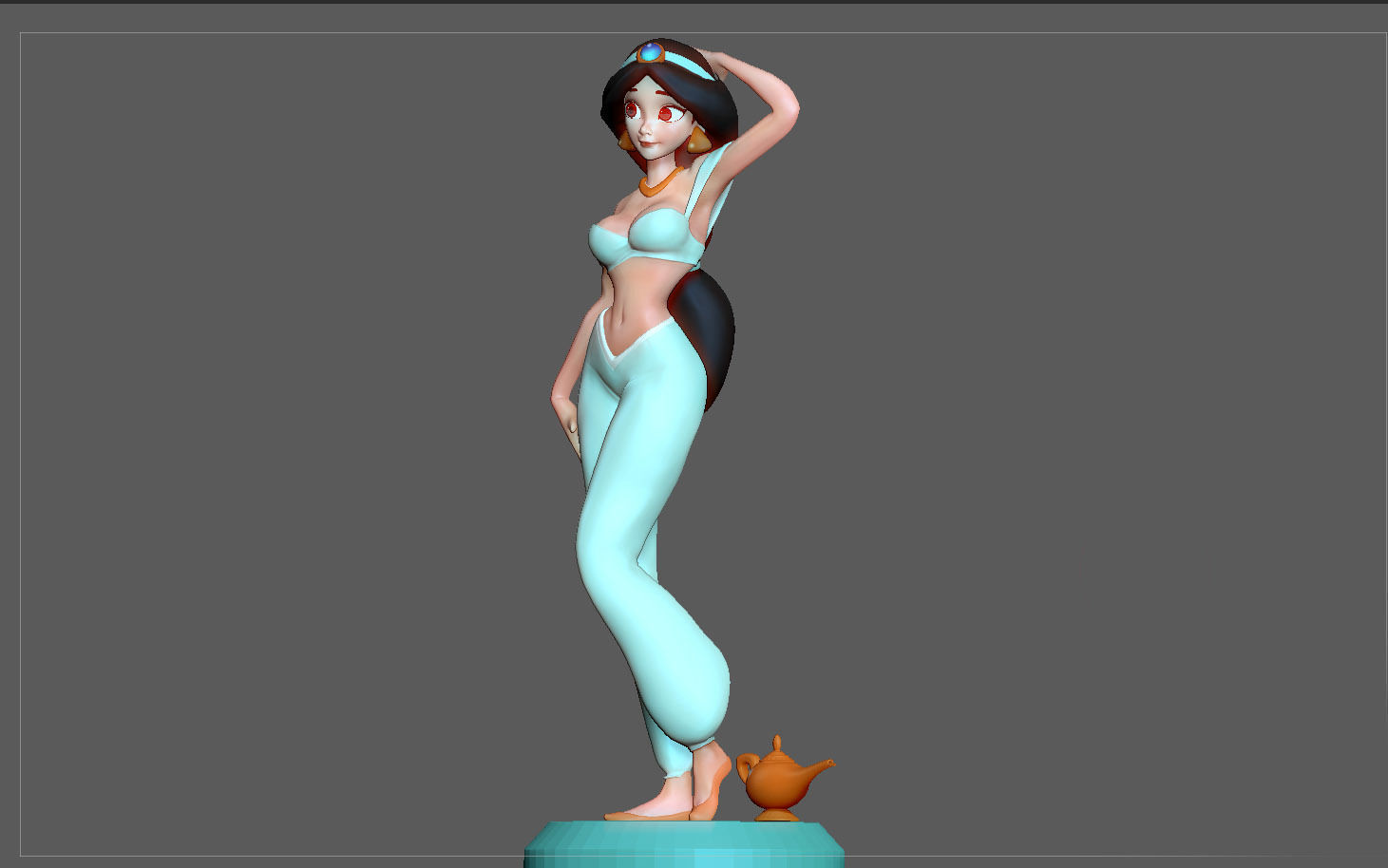 JASMINE PRINCESS STATUE ALADDIN  DISNEY ANIMATION CHARACTER GIRL 3D print model_6
