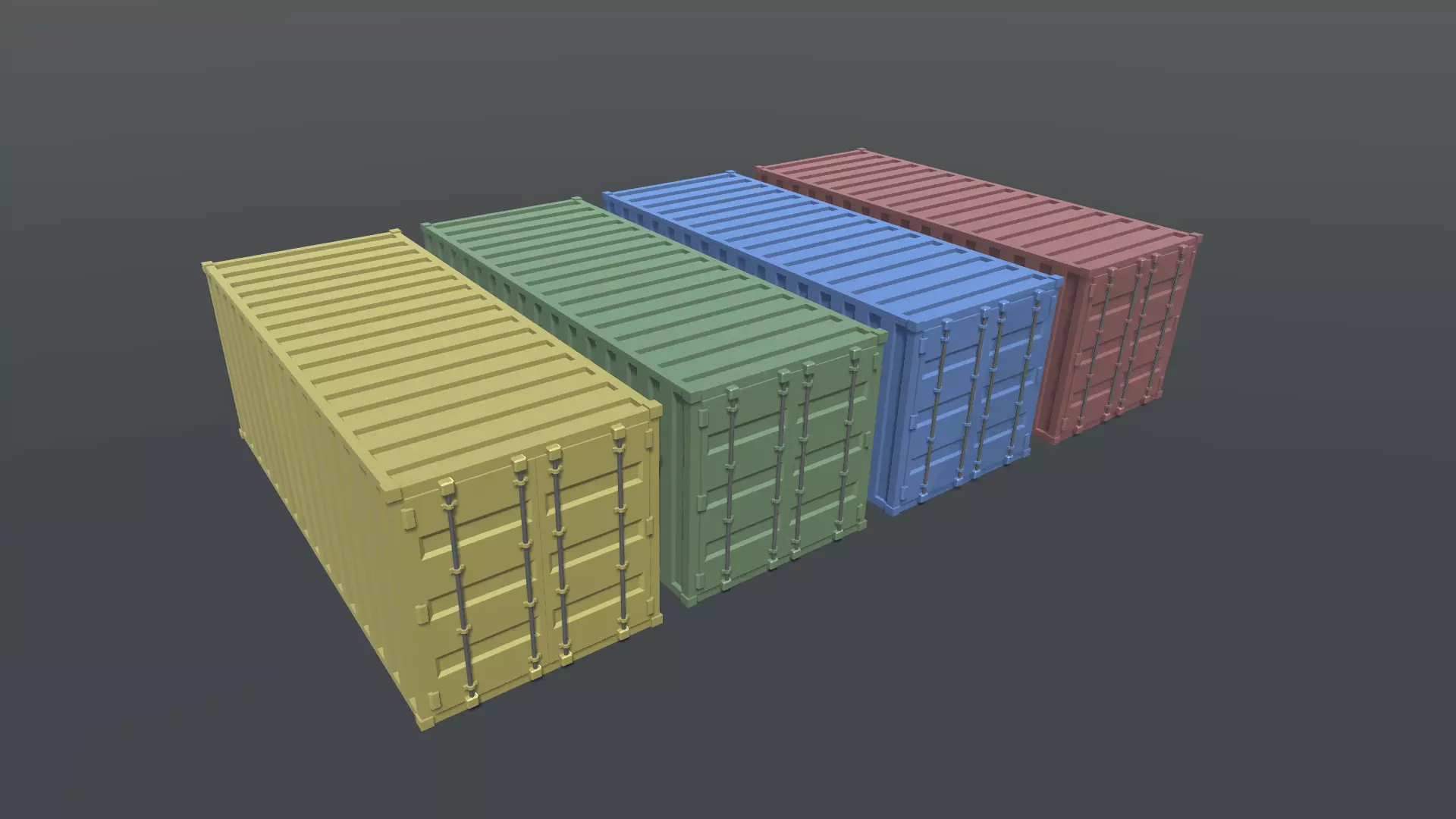 20ft Shipping container lowpoly Low-poly 3D model_0