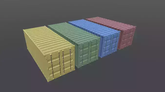 20ft Shipping container lowpoly